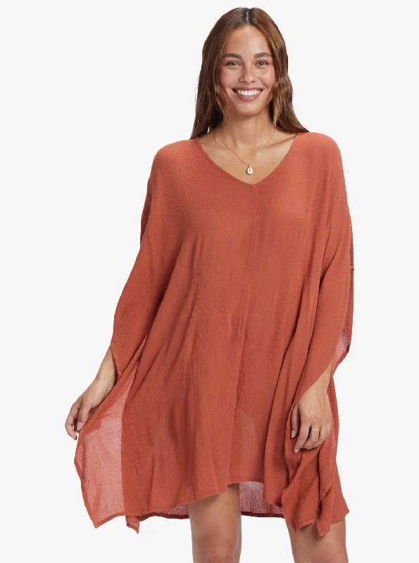 Women’s cover-up island hop glow -Moon Blessing Poncho - Baked Clay