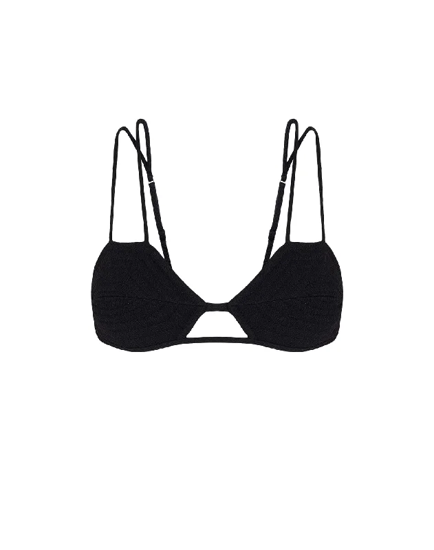 Women’s bikini top midnight chic glow -Firenze Esther Parallel Tri Top - Black