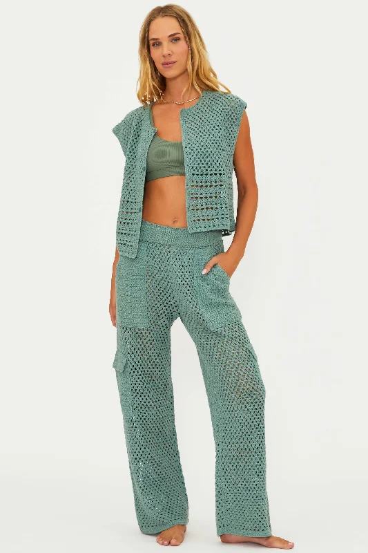 Women’s cover-up vacation sleek flair -Melody Pant Pine Green