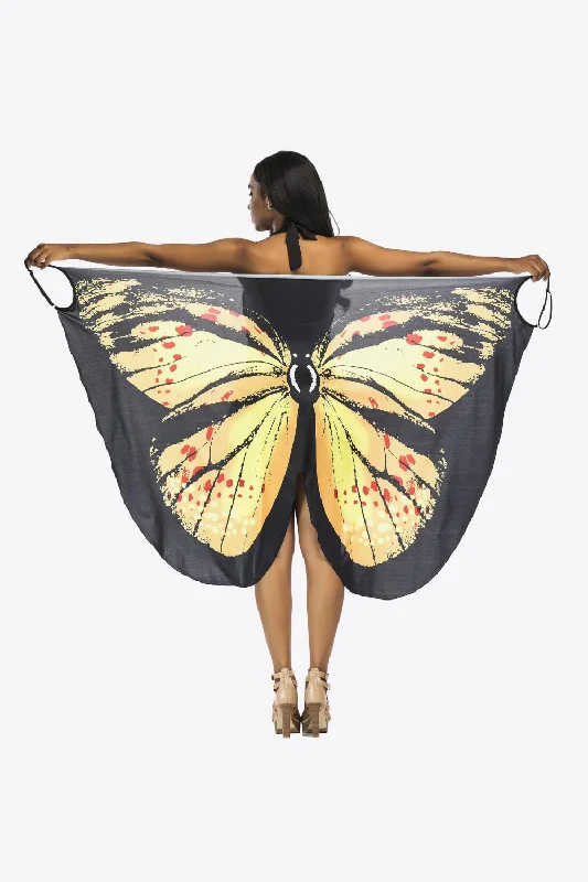 Women’s cover-up vibrant chic glow -Butterfly Spaghetti Strap Cover Up