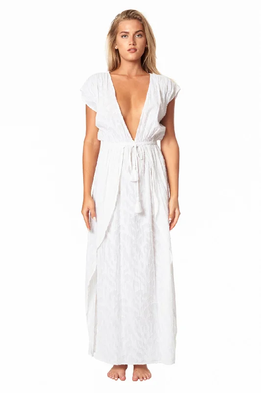 Women’s cover-up voluminous flair -Ray 2 Slit Maxi Dress