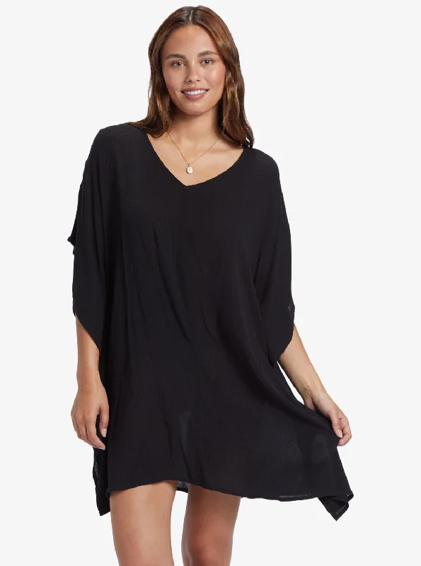 Women’s cover-up smooth soft flair -Moon Blessing Poncho - Anthracite