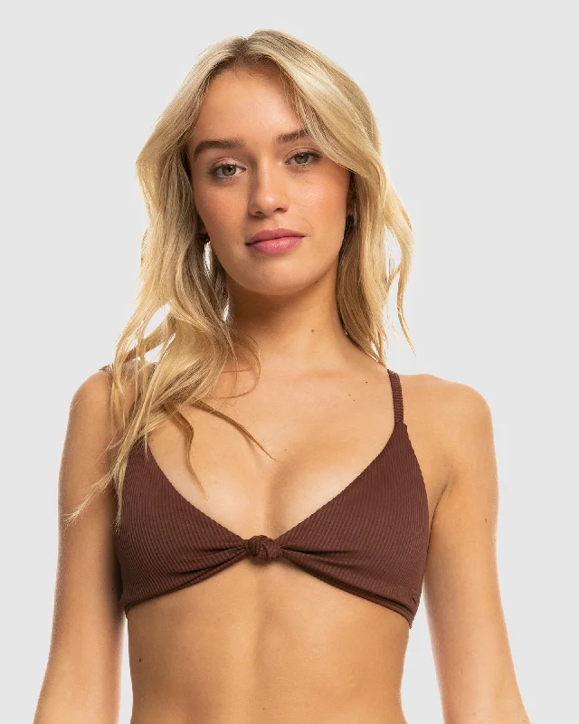 Women’s bikini top postpartum sleek glow -Womens Roxy Love The Surf Knot Bikini Top