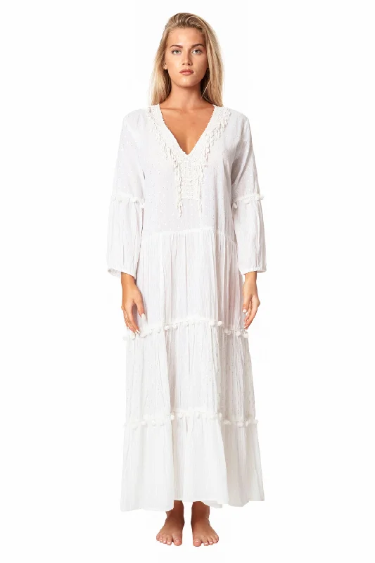 Women’s cover-up lace delicate glow -Lily Maxi Vacation & Summer Dresses by La Moda