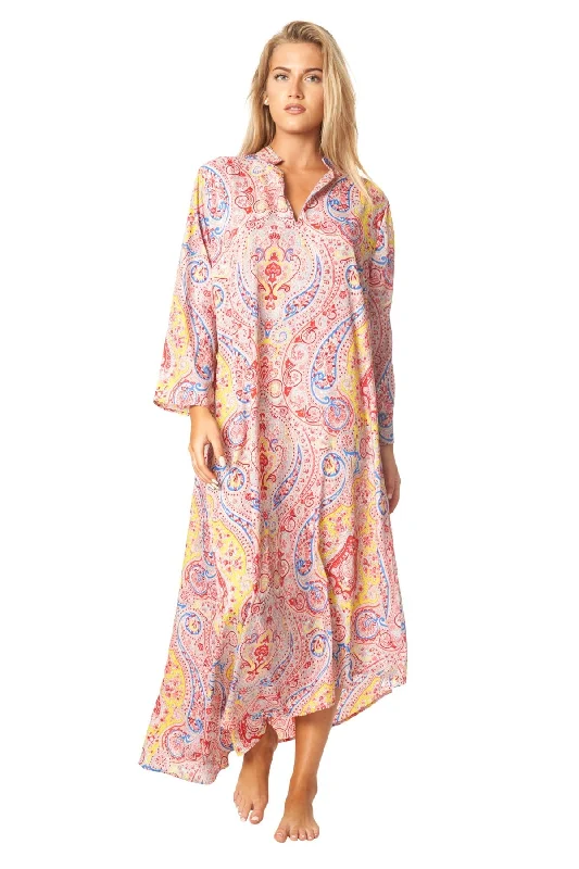 Women’s cover-up wide sleeve glow -Positano Maxi Caftan Dress