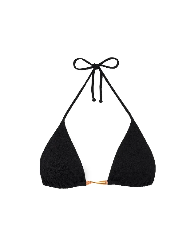 Women’s bikini top summer wave flair -Firenze Mandy Tri Top - Black