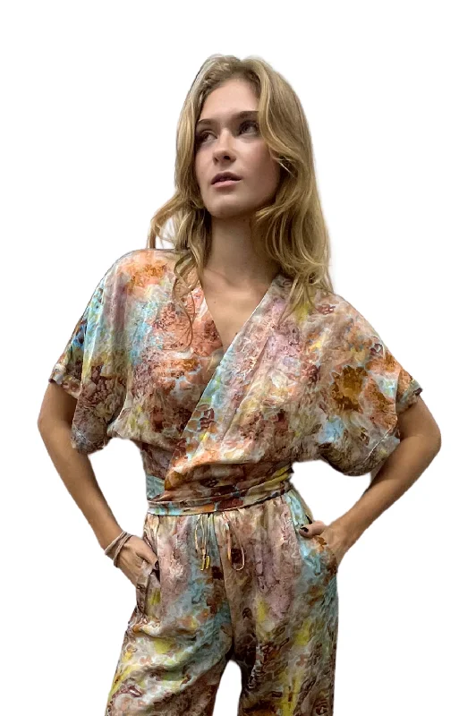 Women’s cover-up themed stylish glow -Forio Print Wrap Top