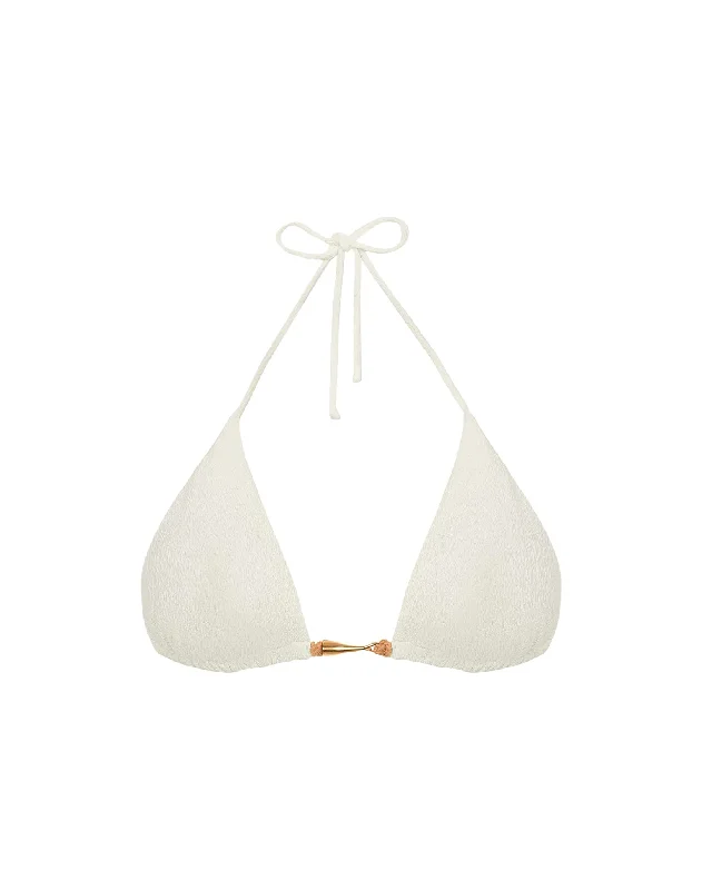 Women’s bikini top subtle soft glow -Firenze Mandy Tri Top - White