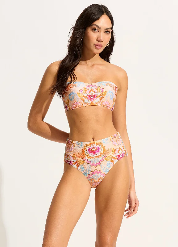 ladies bikini bottoms quilted lining -Spring Festival High Waisted Bikini Bottom - Nectar