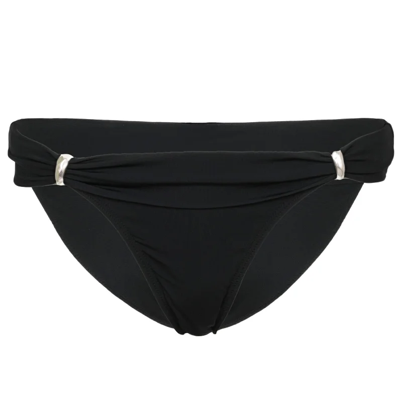 ladies bikini bottoms end sale -Solid Matte Bia Bikini Bottom Full Black