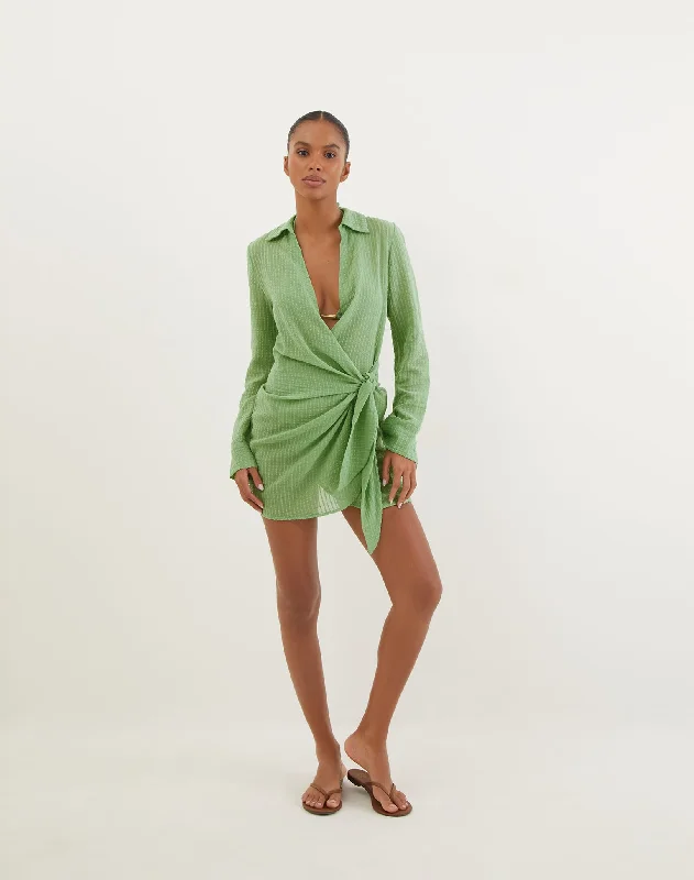 Women’s cover-up outlet chic flair -Lia Short Cover Up - Aloe