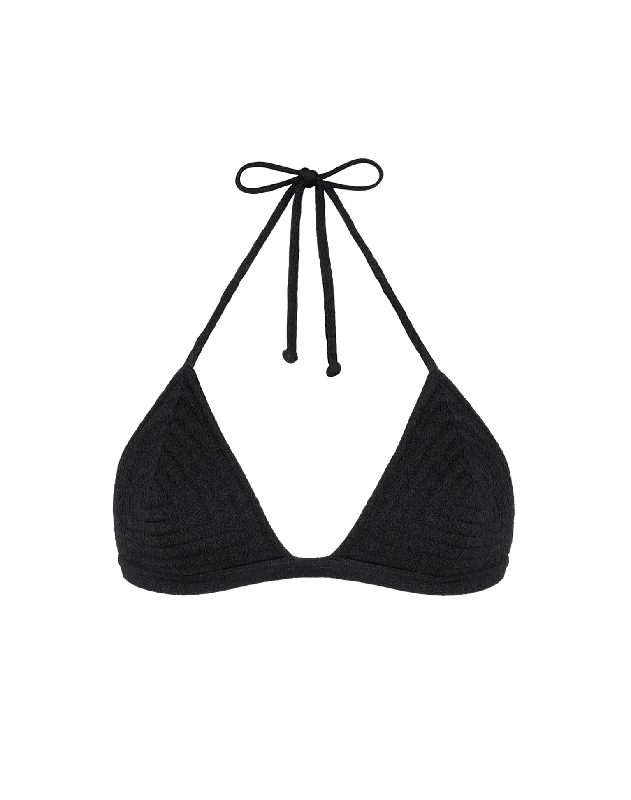 Women’s bikini top sunrise bright flair -Firenze Emily Neo Slim Tri Top - Black