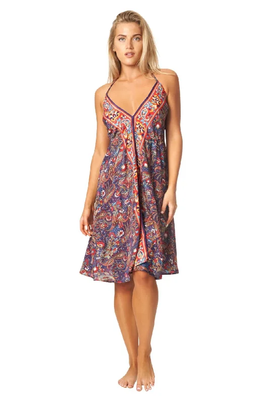 Women’s cover-up barbecue casual flair -Cute Positano Mini Boho Dresses