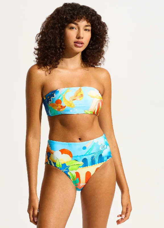 ladies bikini bottoms gone quick -Aquarius High Waisted Bikini Bottom - Turquoise