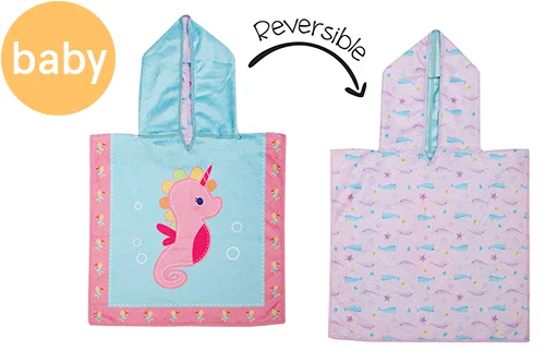 Women’s cover-up clearance glow -Reversible Baby Cover Up - Seahorse | Narwhal (one size only)