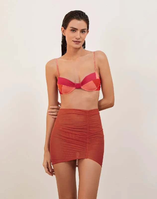 Women’s cover-up summer wave glow -Lynn Mini Skirt (exchange only) - Grapefruit