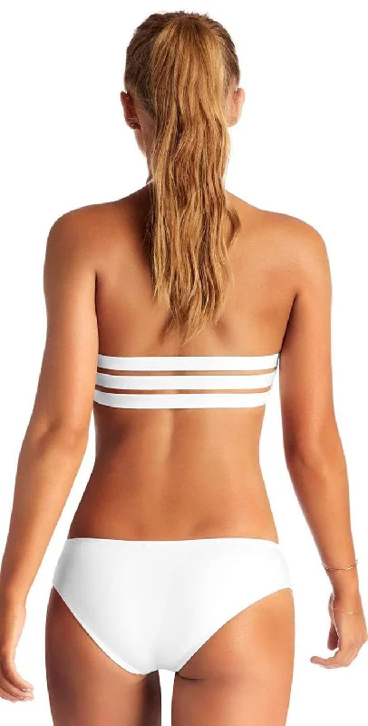 ladies bikini bottoms comfy lining -Vitamin A White EcoLux™ Emelia Triple Strap Bottom