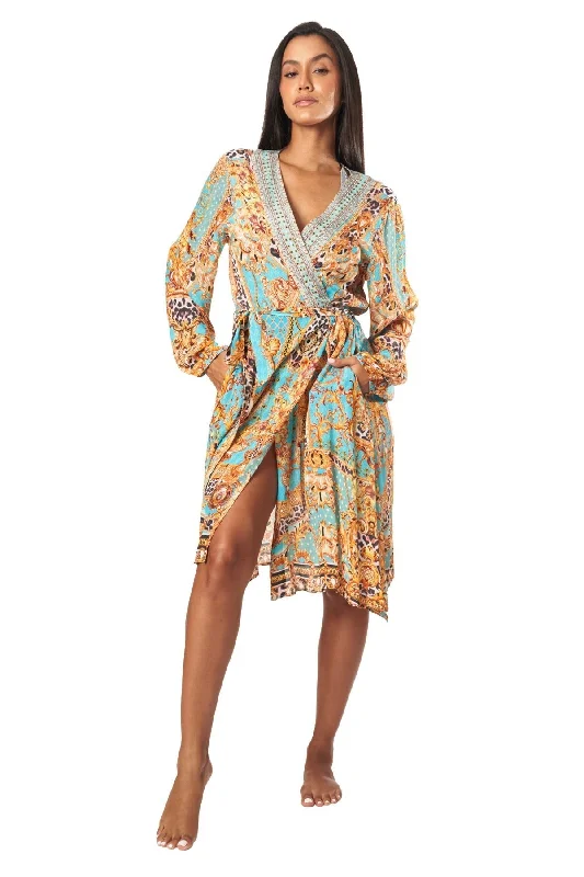 Women’s cover-up bold stylish chic -Future Eden Women's Midi Wrap Dresses