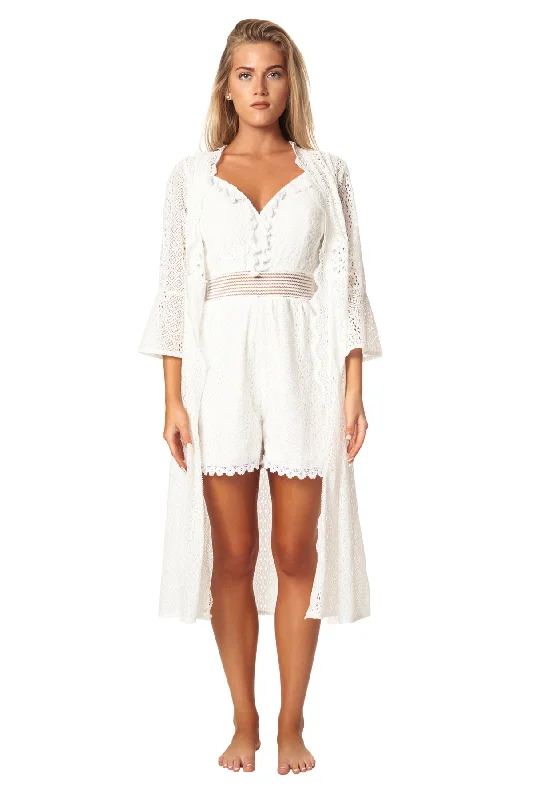 Women’s cover-up handmade glow -Glam Beachy Kimono-Romper Set