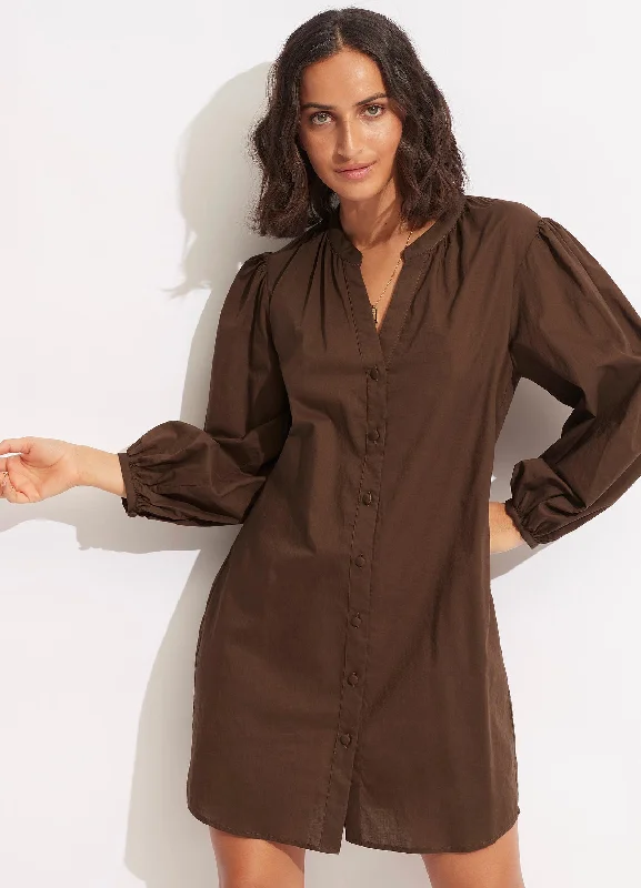 Women’s cover-up designer sleek flair -Palms Cover Up - Chocolate