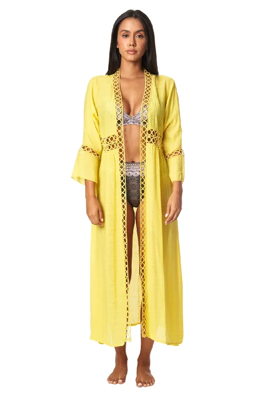 Women’s cover-up summer breeze chic -Boho Inspired Beach Maxi Kimono