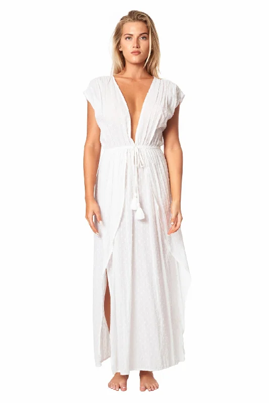 Women’s cover-up travel comfy flair -Melonie 2 Slit Maxi Dress