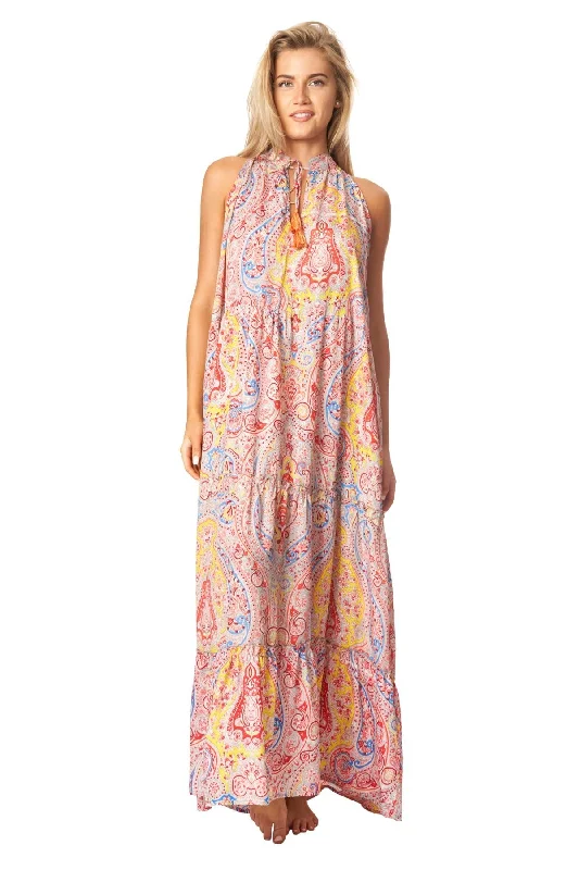 Women’s cover-up summer breeze chic -Boho Positano Maxi Dresses