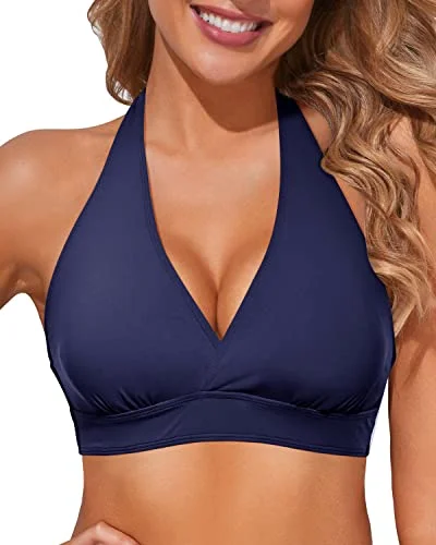 Women’s bikini top modest soft flair -Swimsuit Top Only Women's Halter Push Up Bikini Top