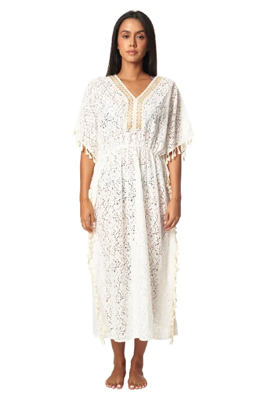 Women’s cover-up rose gold luxe flair -Long Kaftan Beach Cover up