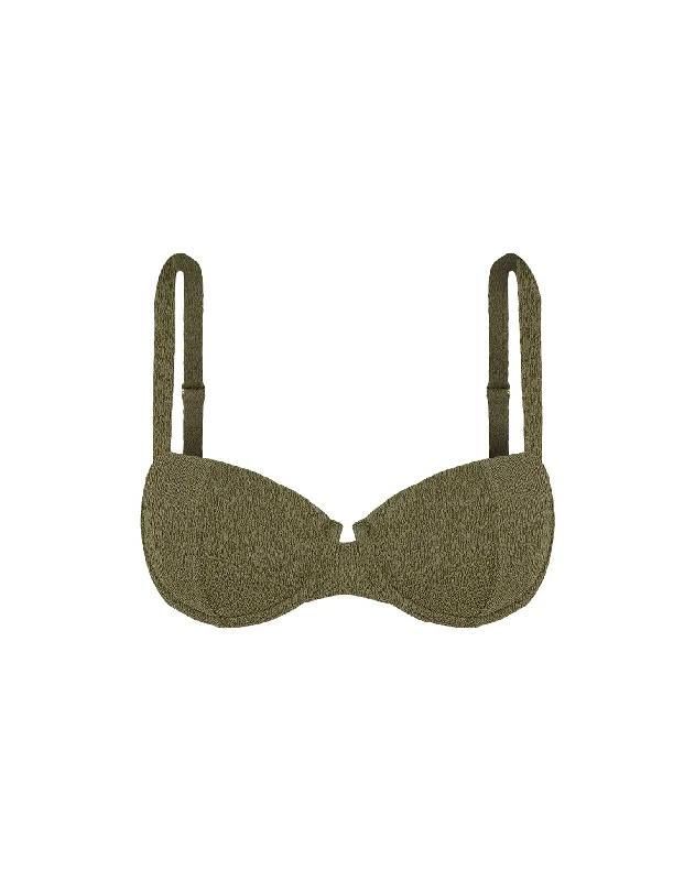 Women’s bikini top olive earthy flair -Firenze Nissi Top - Evergreen