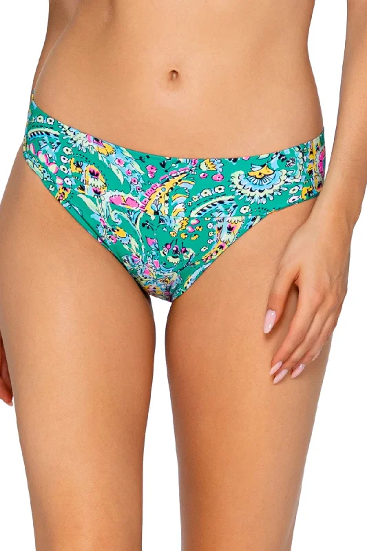 ladies bikini bottoms bloom glow -SUNSETS PARADISE PAISLEY BALI BOTTOM