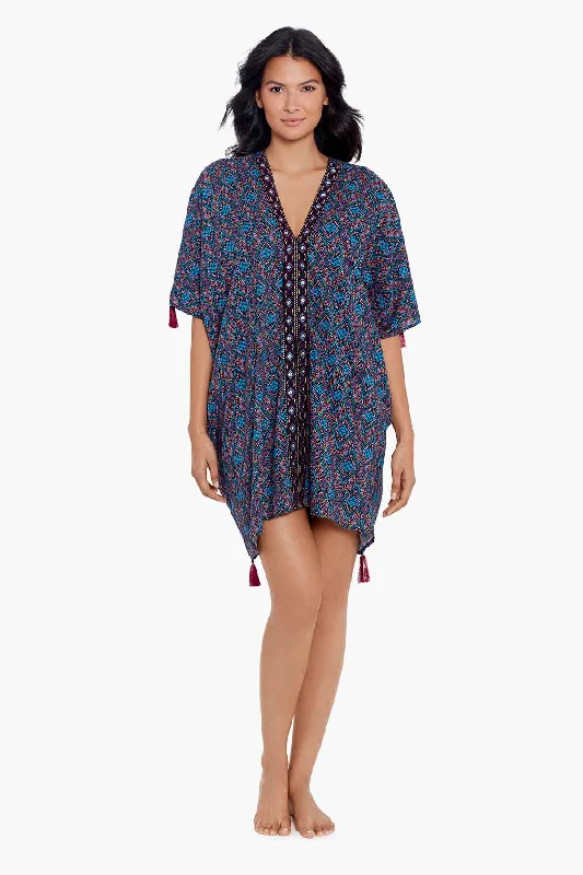 Women’s cover-up artisanal flair -Romani Caftan Swim Cover Up