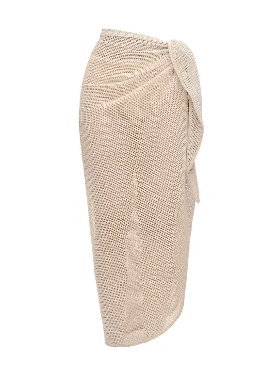 Women’s cover-up smooth soft flair -ZURA COTTON SARONG - BONE