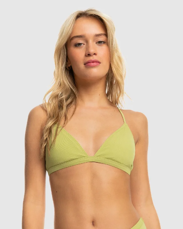 Women’s bikini top sunrise bright flair -Womens Roxy Pro The Cut Back Triangle Bikini Top