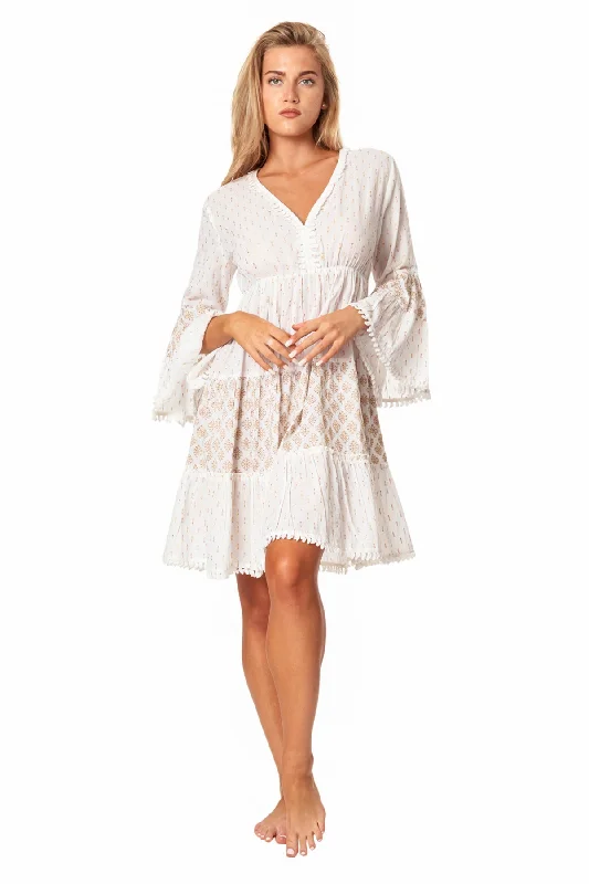 Women’s cover-up online trendy glow -Tracy Flowy Flared Sleeve Casual Mini Dress