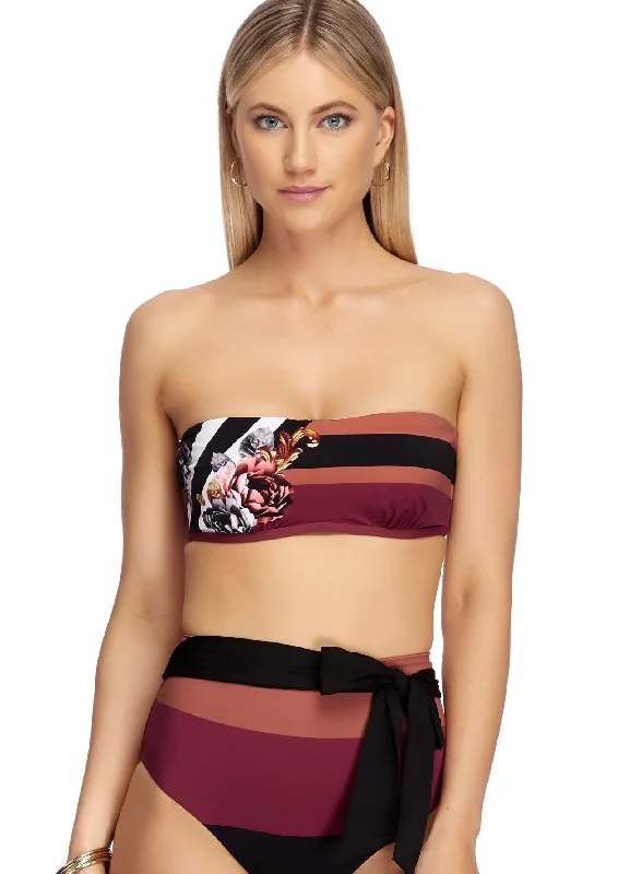 Women’s bikini top eye-catching glow -Opulence C/D Bandeau Bikini Top - Multi Print