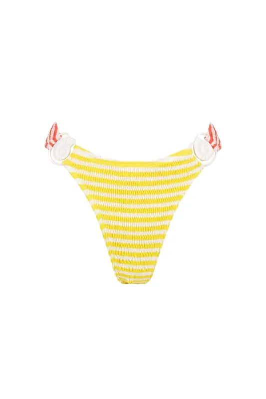 ladies bikini bottoms grip fit -Mango Bikini Bottom Coral Sunshine Stripe