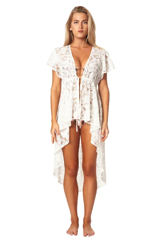 Women’s cover-up breathable soft flair -High Low Boho Lace Cover Up