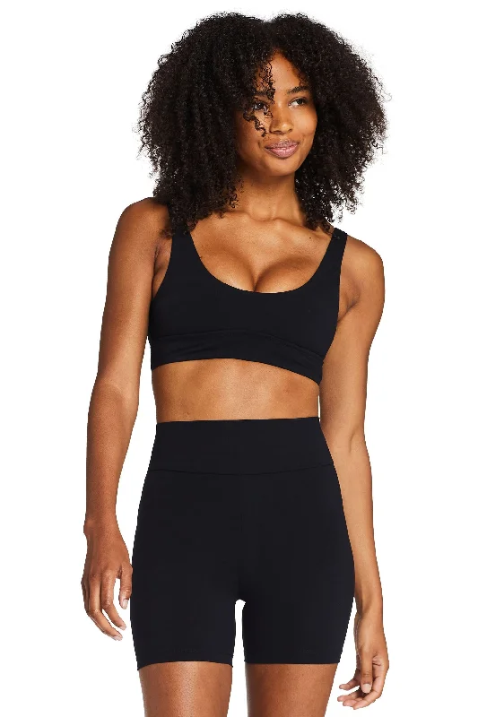 Women’s cover-up gold shimmer flair -Vitamin A Black BioSculpt™ Nova Bike Short