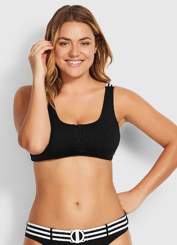 Women’s bikini top surf vibrant glow -Seafolly Tank Bikini Top - Black