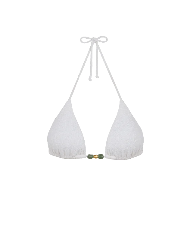 Women’s bikini top tie-back sleek glow -Firenze Kiana Tri Top - White