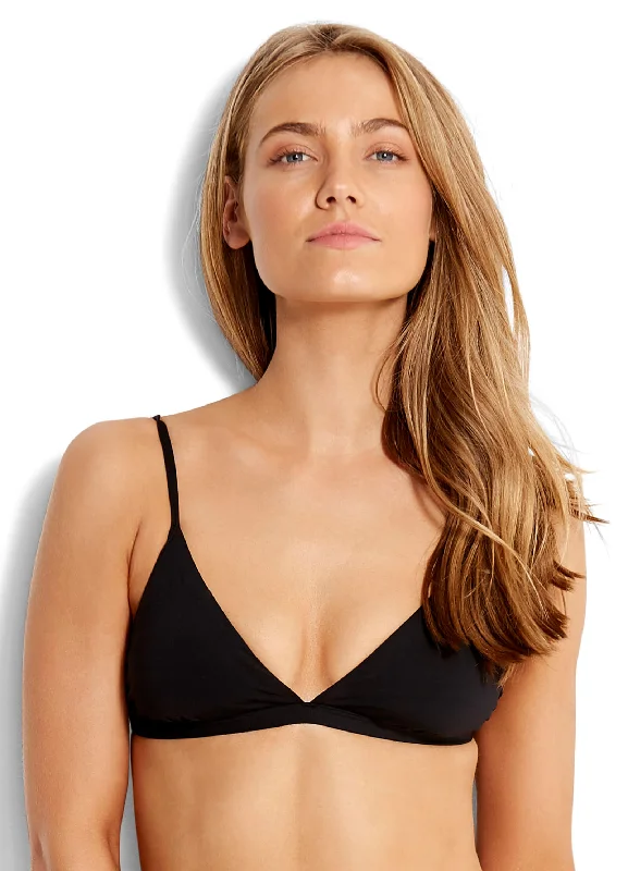 Women’s bikini top online trendy flair -Active Fixed Tri Bra Bikini Top - Black