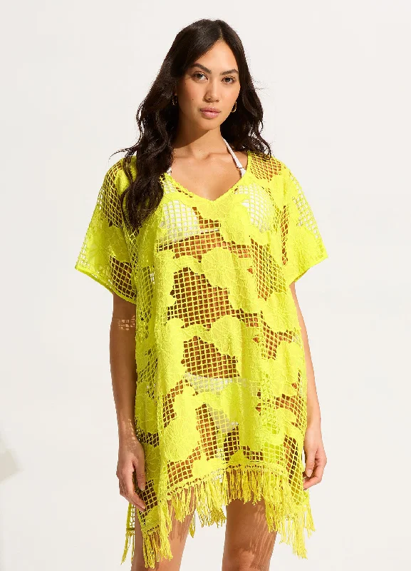 Women’s cover-up pink playful flair -Mesh Kaftan - Citron