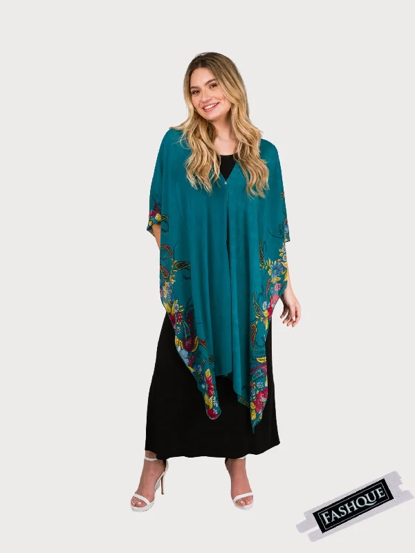 Women’s cover-up sunset luxe chic -COVER UP WITH BUTTONS EMBELISHMENT-MULTI WAY WEAR - T6108