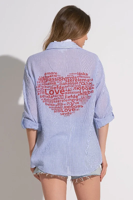 Women’s cover-up island paradise chic -The Heart Of Love Blouse