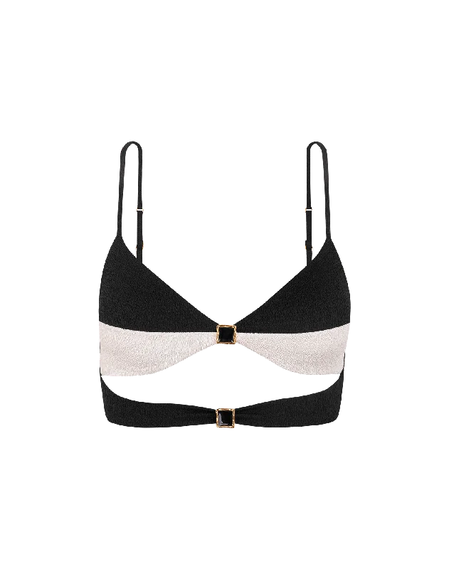 Women’s bikini top subtle soft glow -Firenze Spencer Selena Top - Black