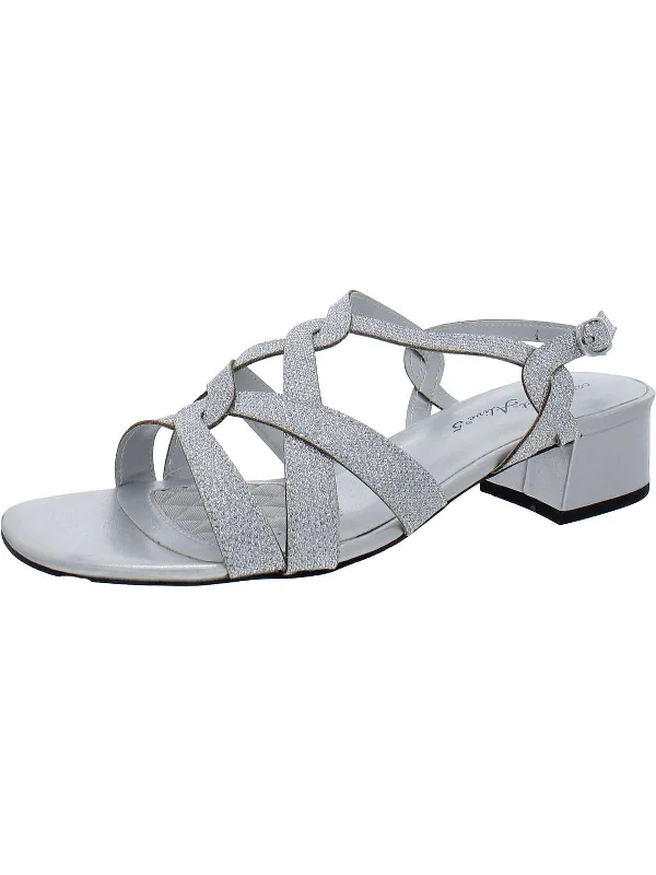 Women’s sandals outlet chic flair -Didi Womens Faux Leather Glitter Block Heel