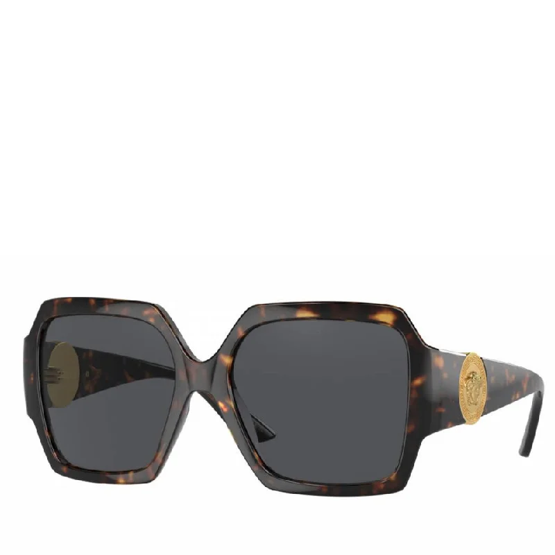 ladies sunglasses glare shield -Versace Injected Woman Sunglass Havana