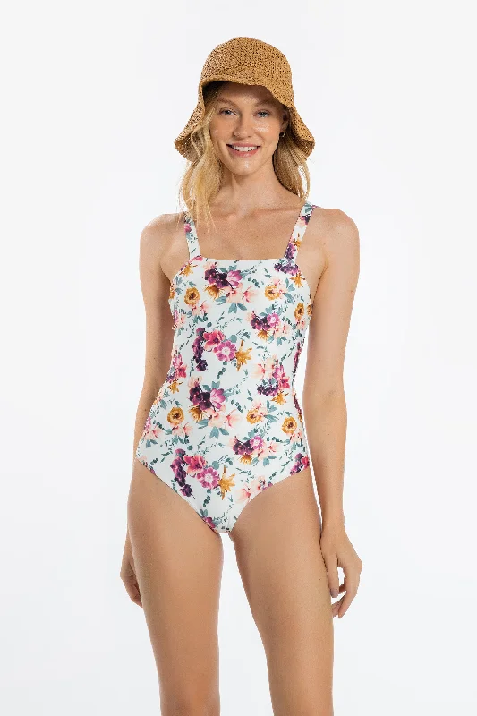 ladies one-piece swimsuit dull shine -Blooming Band One Piece