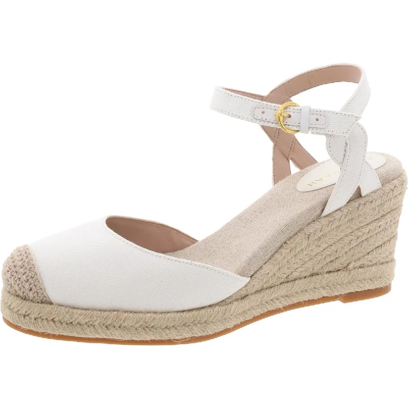 Women’s sandals textured flair -Womens Ankle Strap Platforms Espadrilles